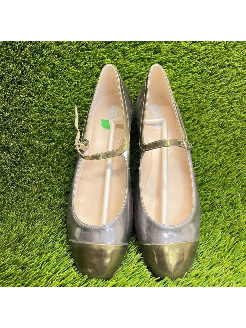 Cole Haan Phoenix Womens Size 8 Gold Silver Casual Mary Jane Ballet Flats Shoes